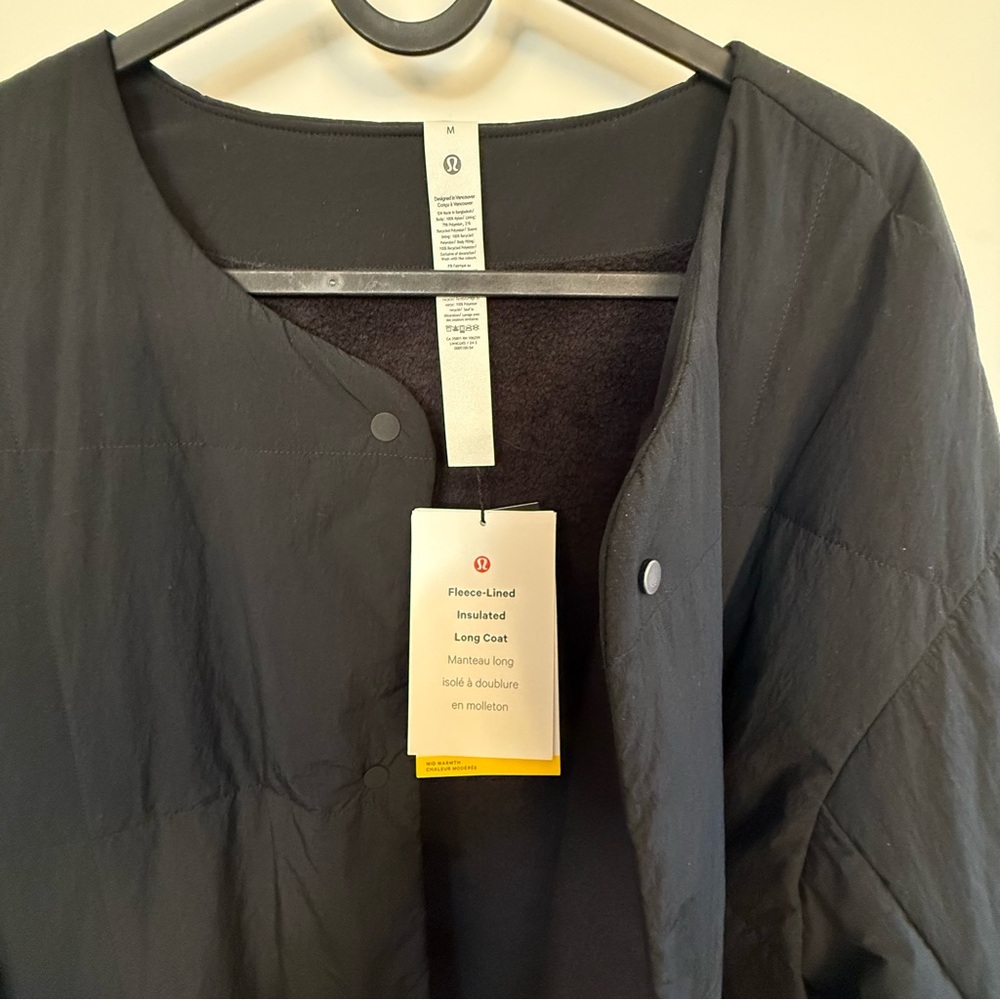 Fleece-lined insulated long coat BNWT - Picture 7 of 8
